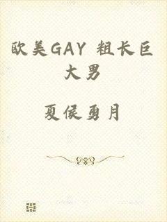 欧美GAY 粗长巨大男